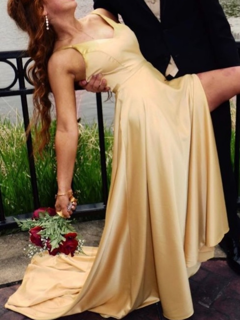 Golden Satin Prom/Evening gown